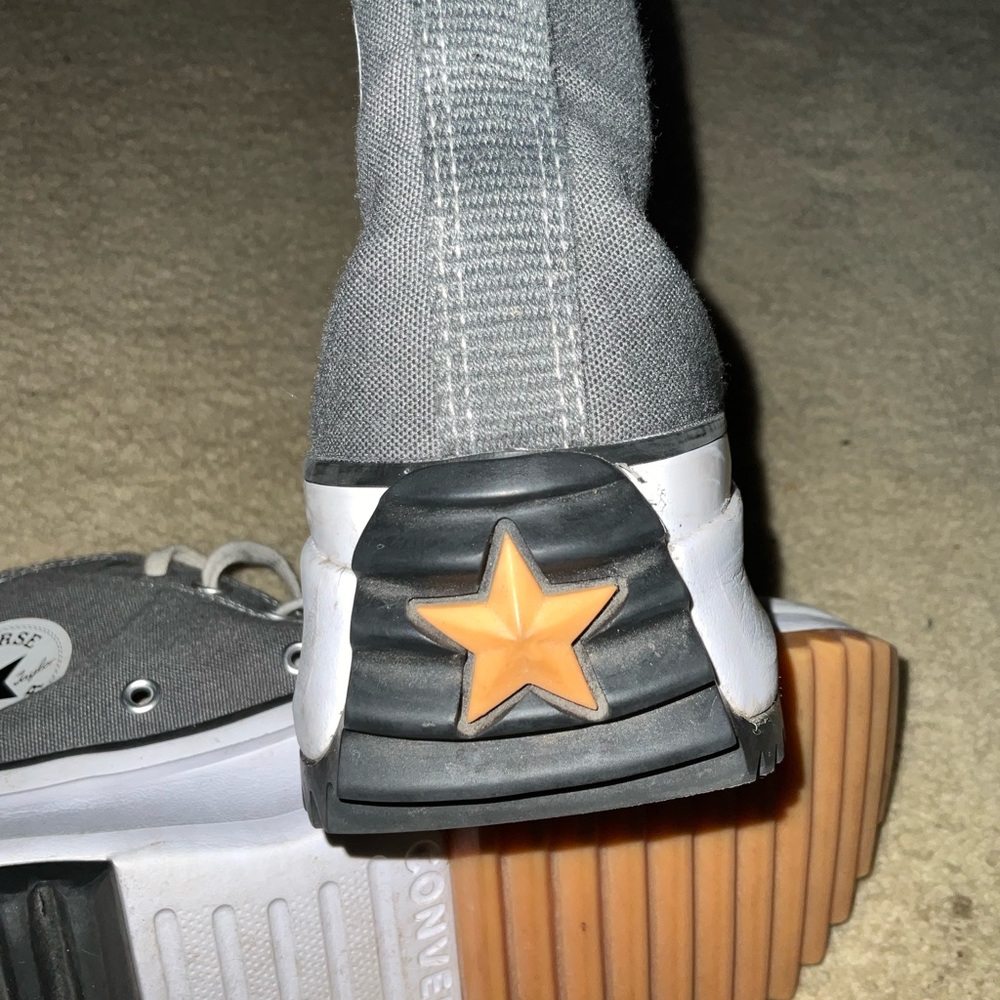 Converse Gray and White Sneakers with Orange Accent